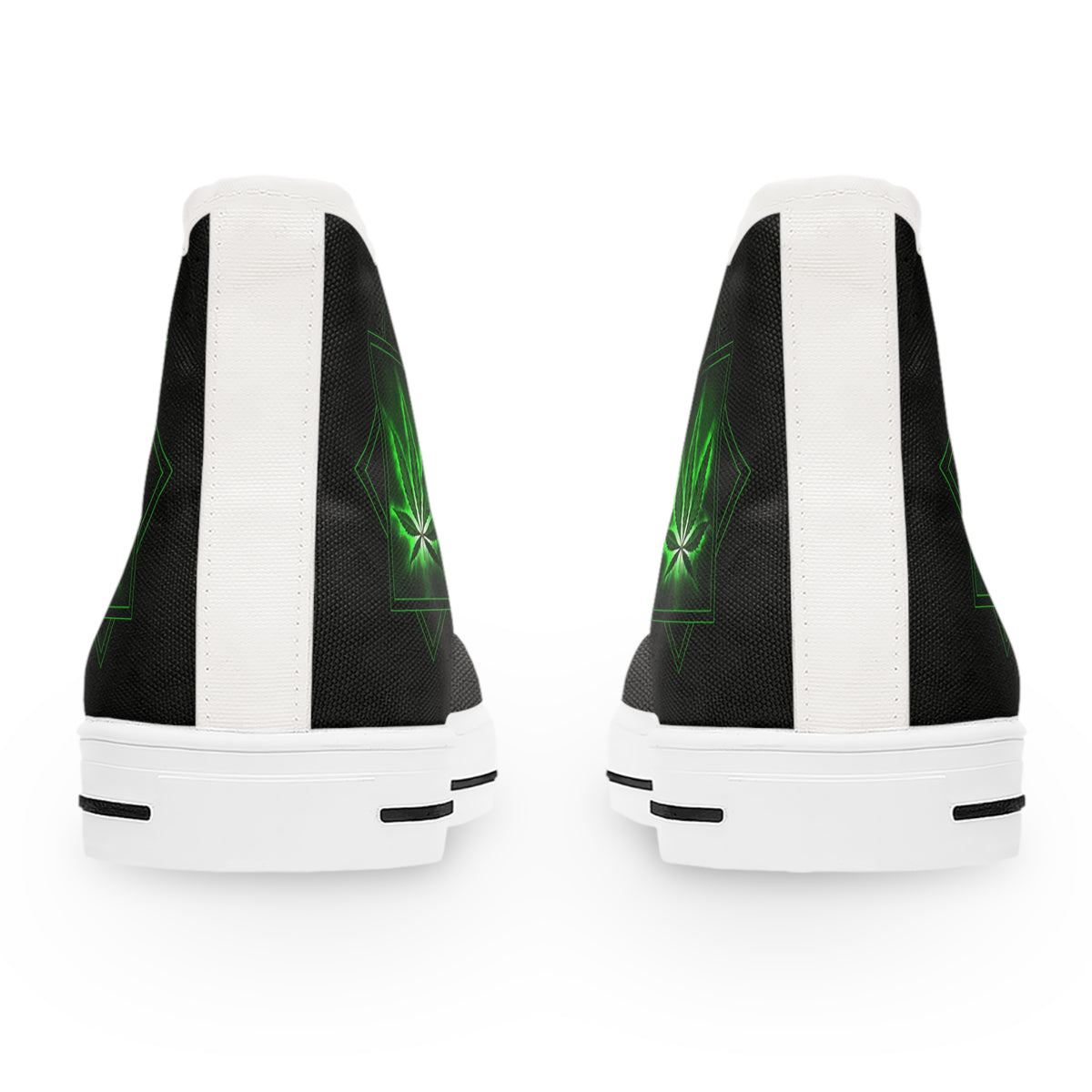 Women's High Top Sneakers, Marijuana Design Athletic Shoes, Cannabis Gym Sneakers
