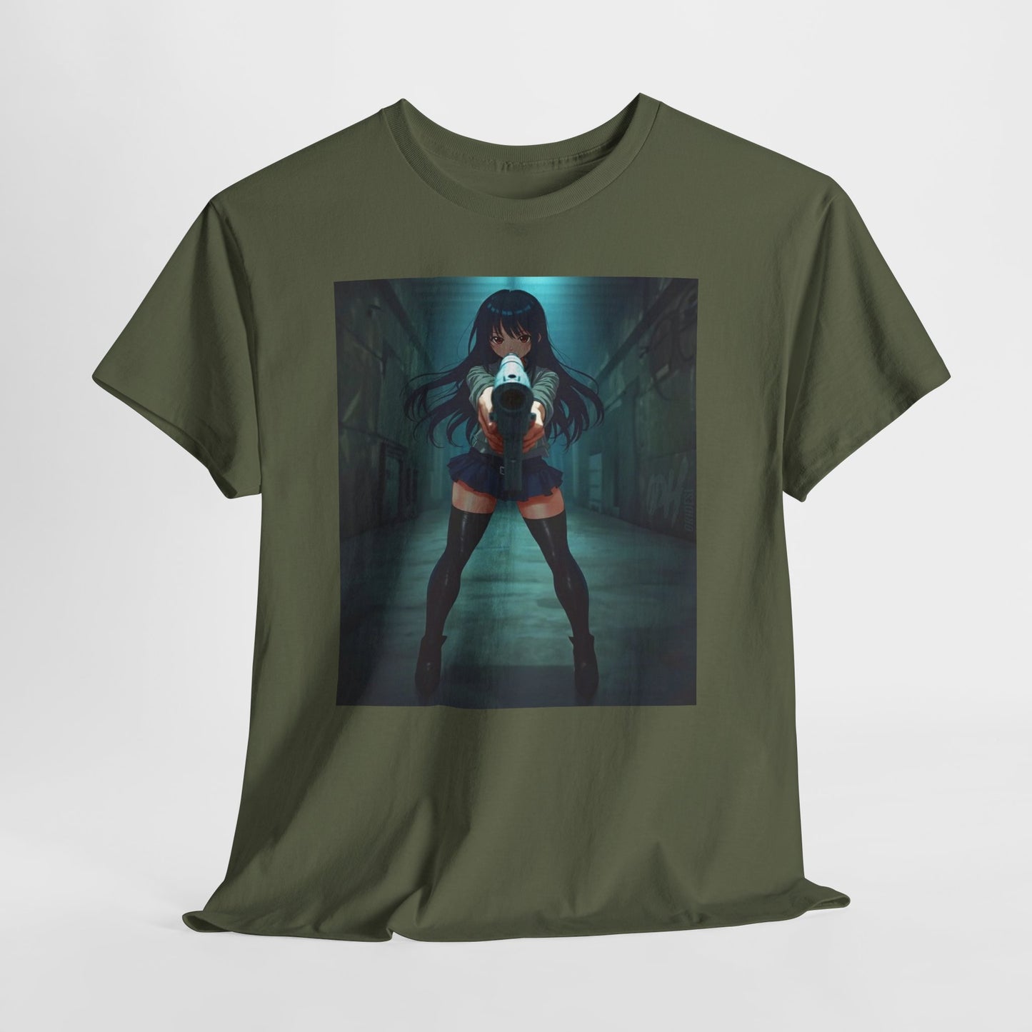 Anime Girl With a Gun Waifu Japanese Tshirt