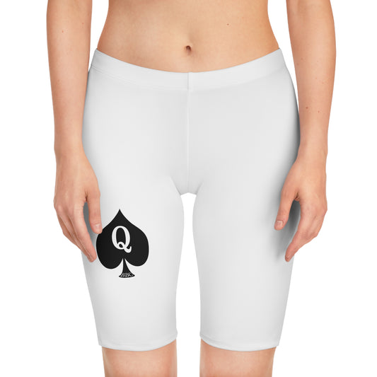 Queen of Spades Booty Shorts, Women's, QOS, Hot Wife, BBC Only Shorts, Sexy Shorts, Womens Bike Shorts, White Leggings, White Shorts