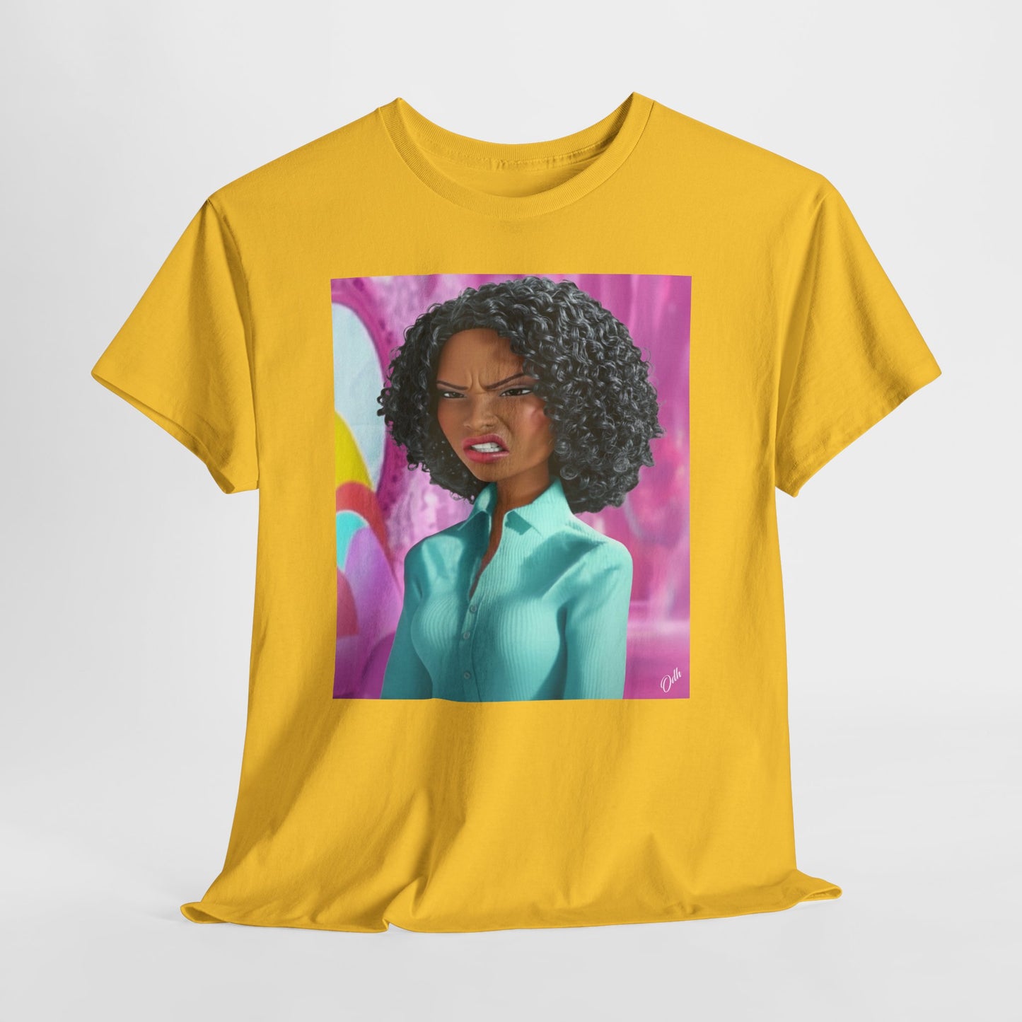 Disgusted Black Barbie Doll Face Tee