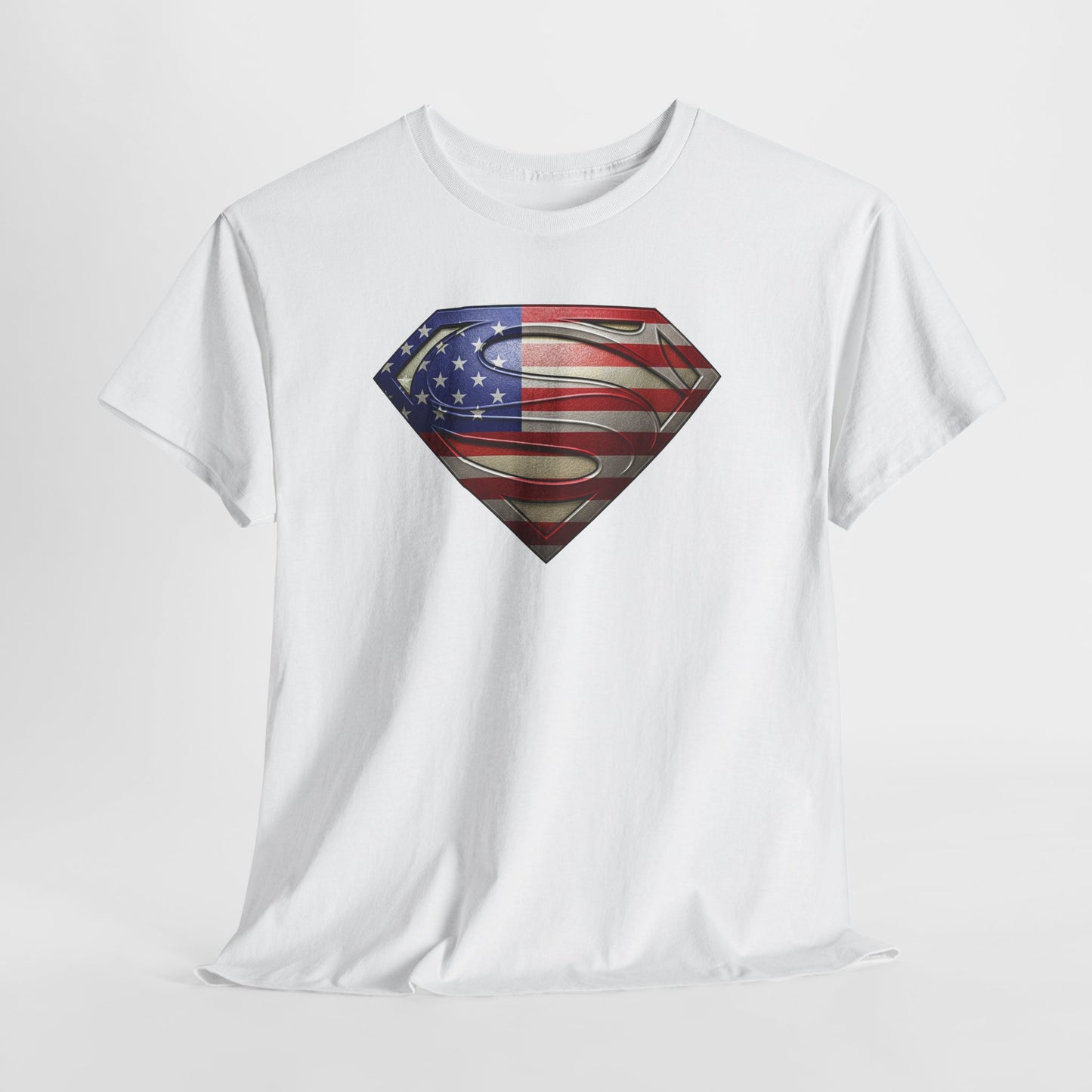 Superman Logo American Flag T Shirt, Man of Steel Tee, Symbol, DC Superhero