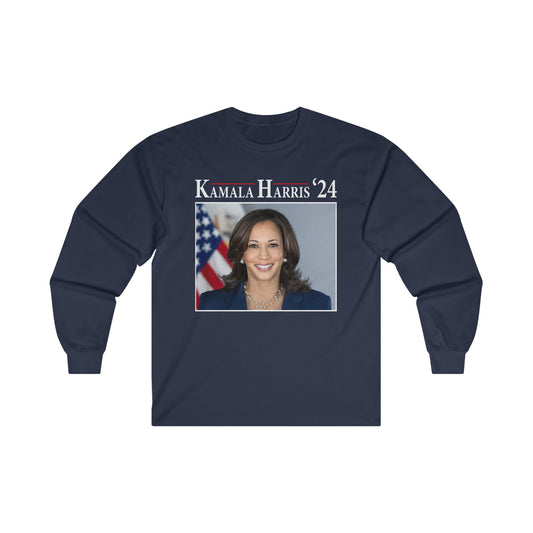 Kamala Harris 2024 Long Sleeve T Shirt Democrat Presidential Campaign Election