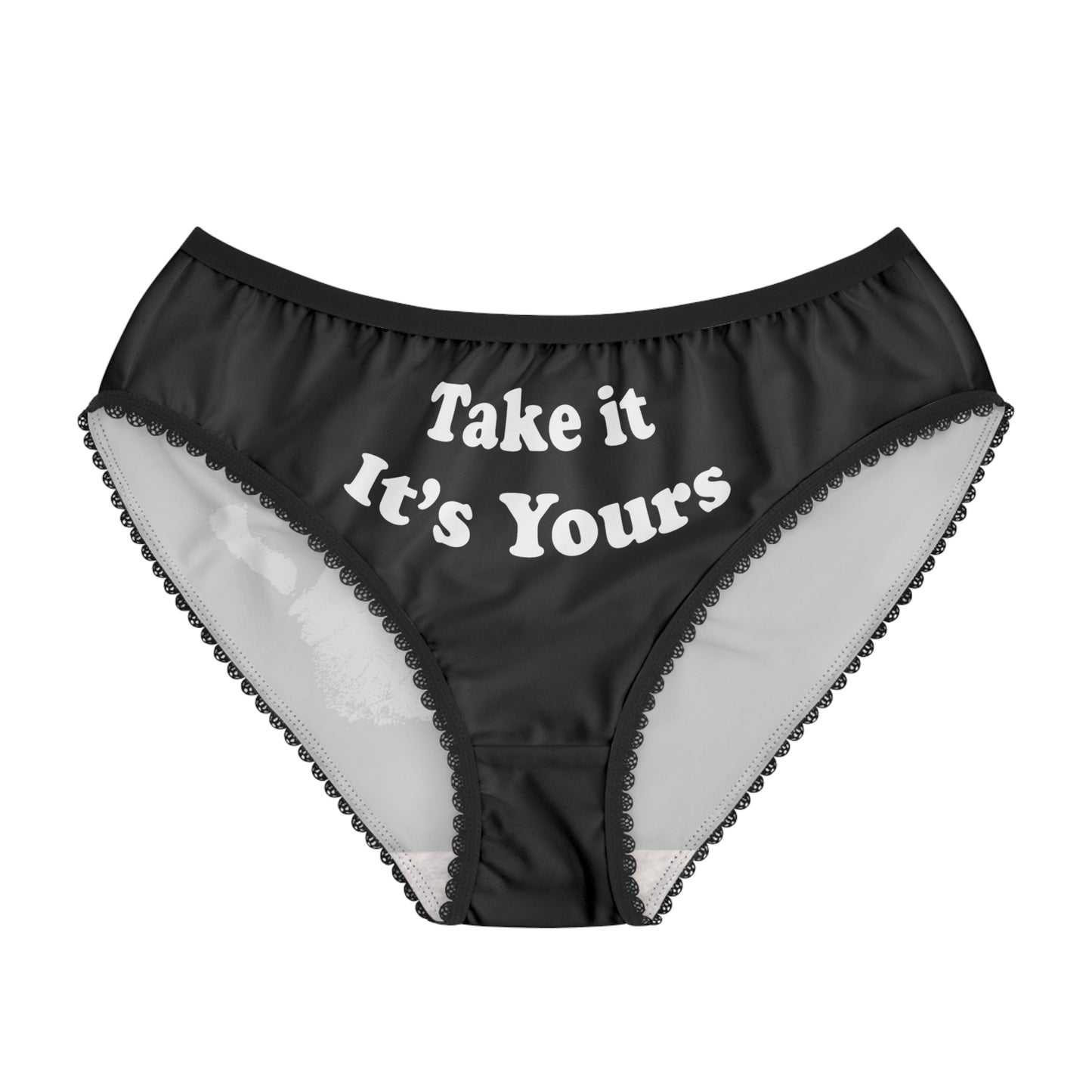 Take It Its Yours Panties, Hand print Panties Underwear, Submissive Panties, Women's Briefs