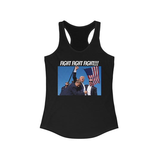 Women's Donald Trump 2024 Shirt Fight Racerback Tank Top Republican Tee