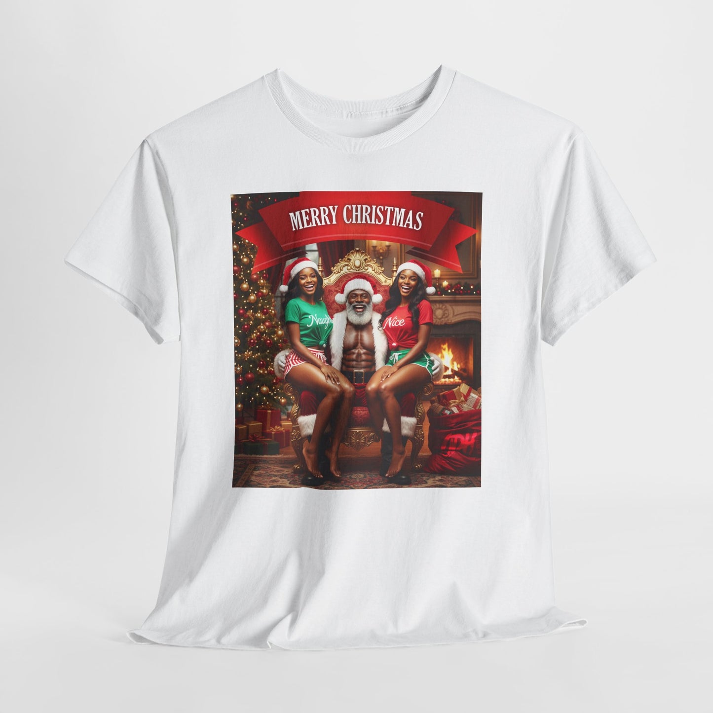 Sexy Black Santa Claus Merry Christmas Tshirt