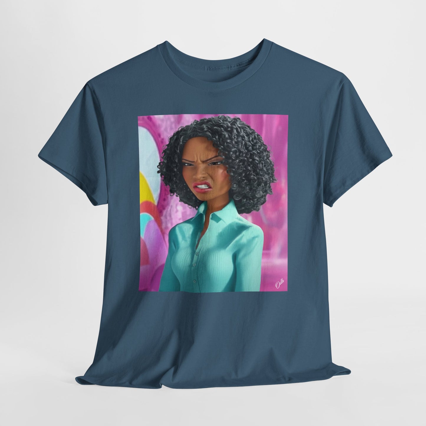 Disgusted Black Barbie Doll Face Tee
