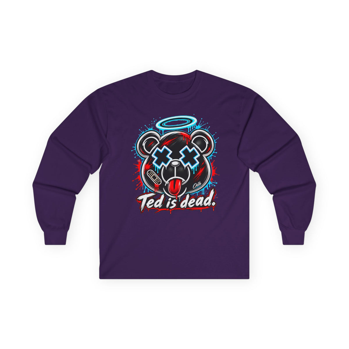 TED IS DEAD™ Long Sleeve T Shirt, Funny Dark Humor Streetwear Dead Teddy Bear