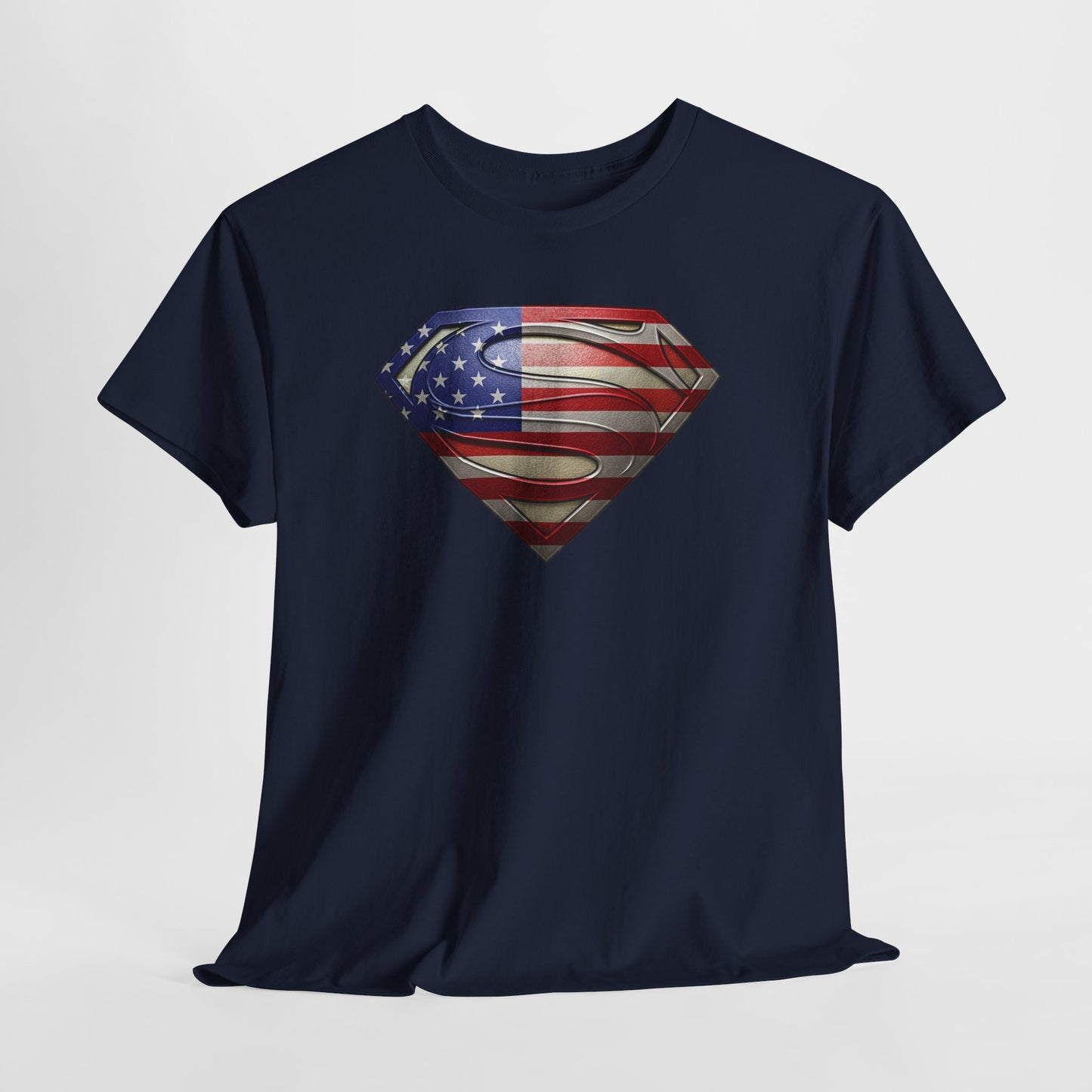 Superman Logo American Flag T Shirt, Man of Steel Tee, Symbol, DC Superhero