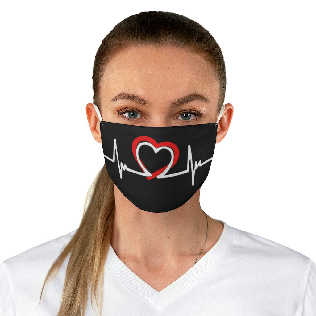 Ekg Heartbeat Fabric Face Mask
