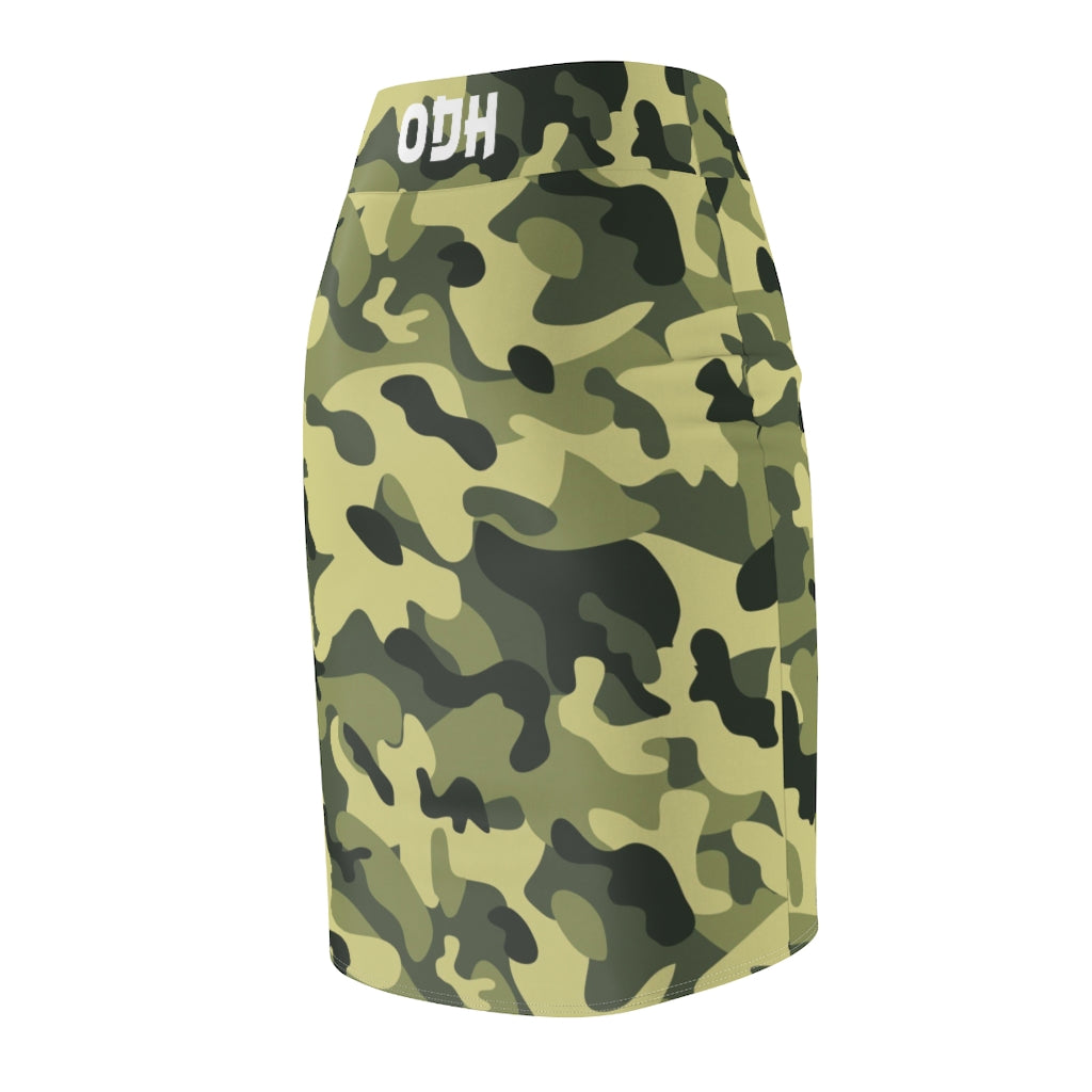 Women's Pencil Skirt  Asian Style Camouflage Bodycon Skirt