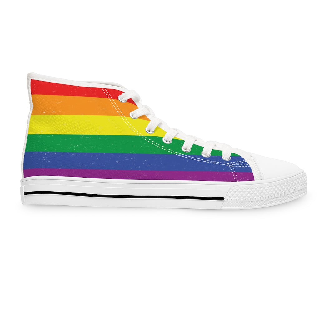 Women's High Top Rainbow Converse Style Sneakers