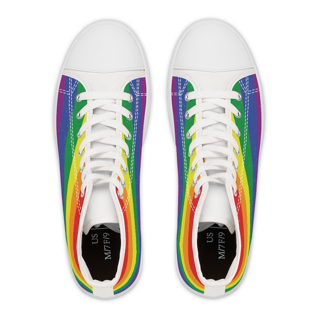 Women's High Top Rainbow Converse Style Sneakers