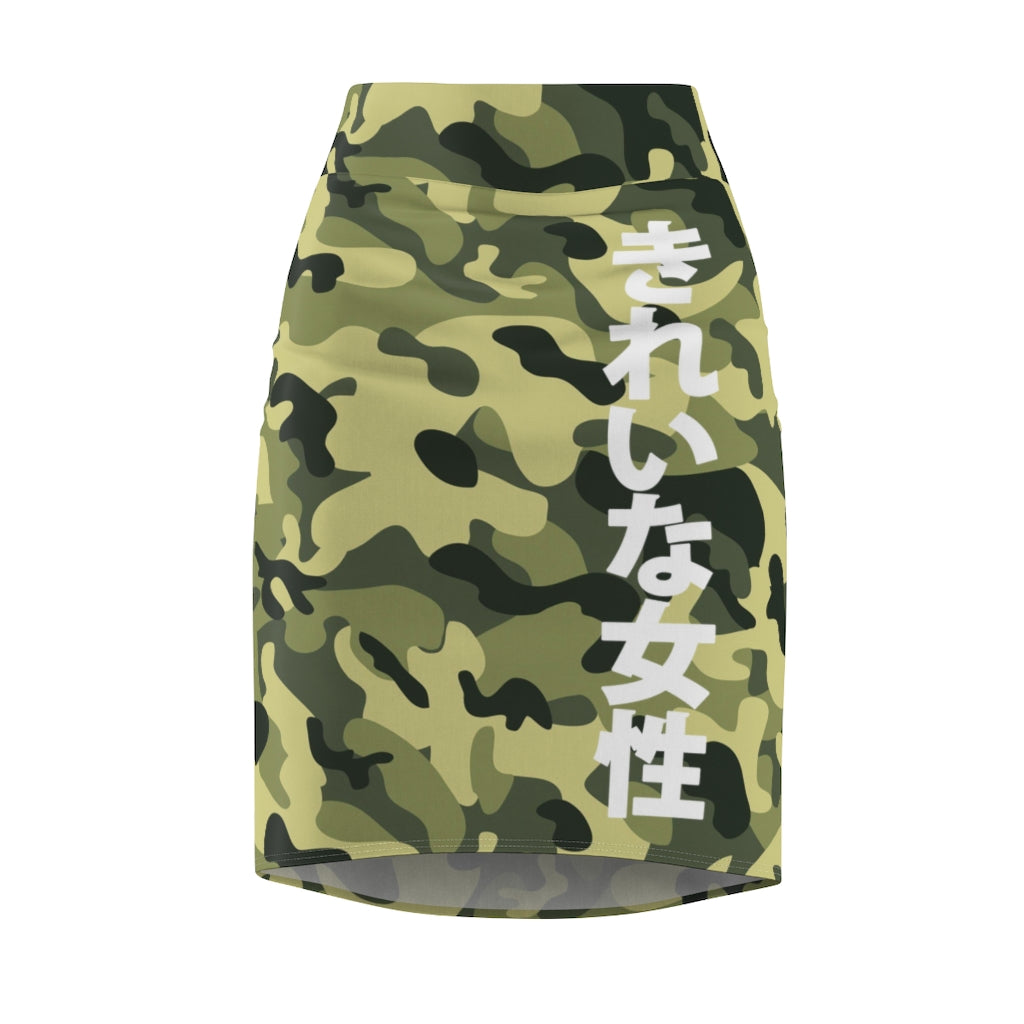 Women's Pencil Skirt  Asian Style Camouflage Bodycon Skirt