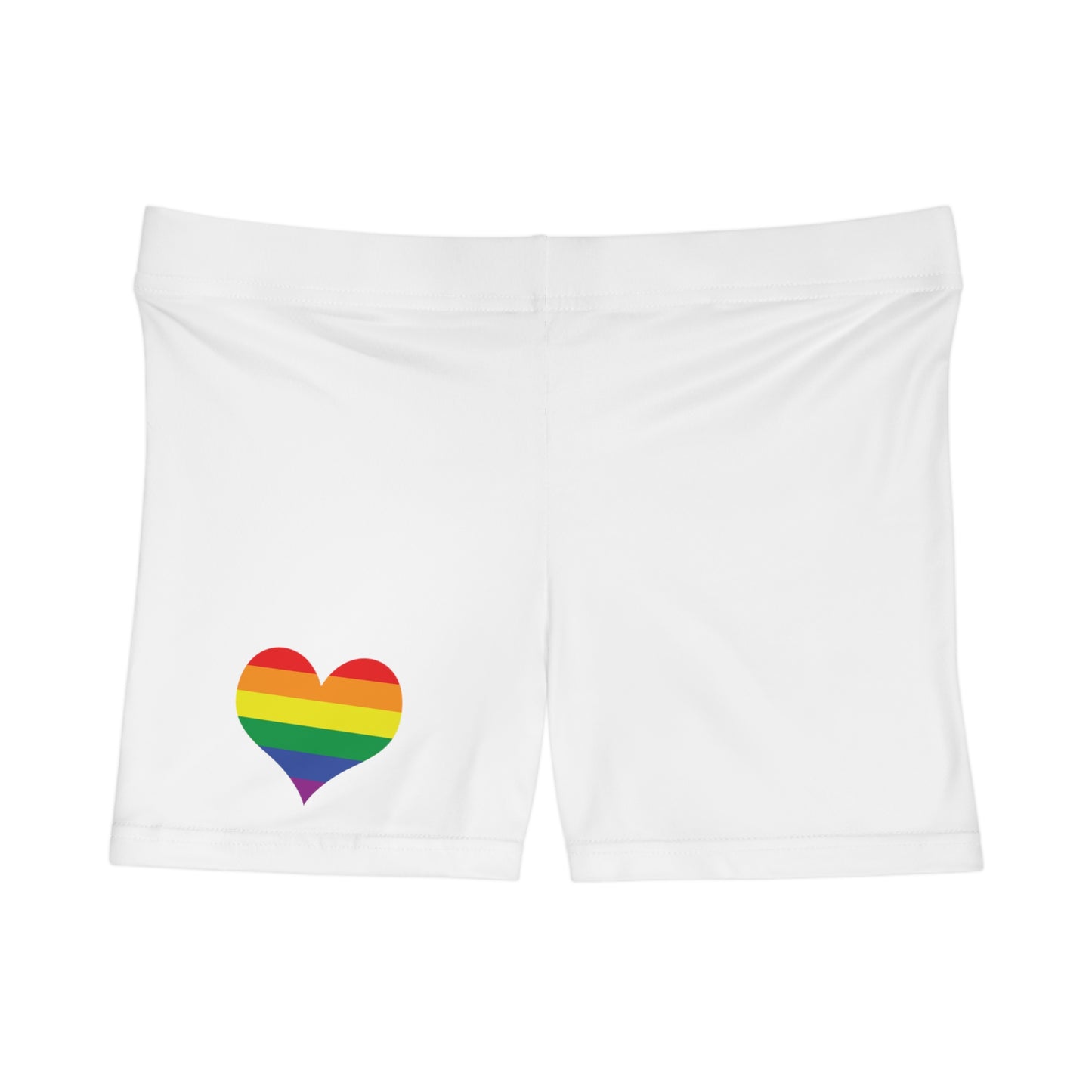 Lgbt White Shorts Rainbow Heart