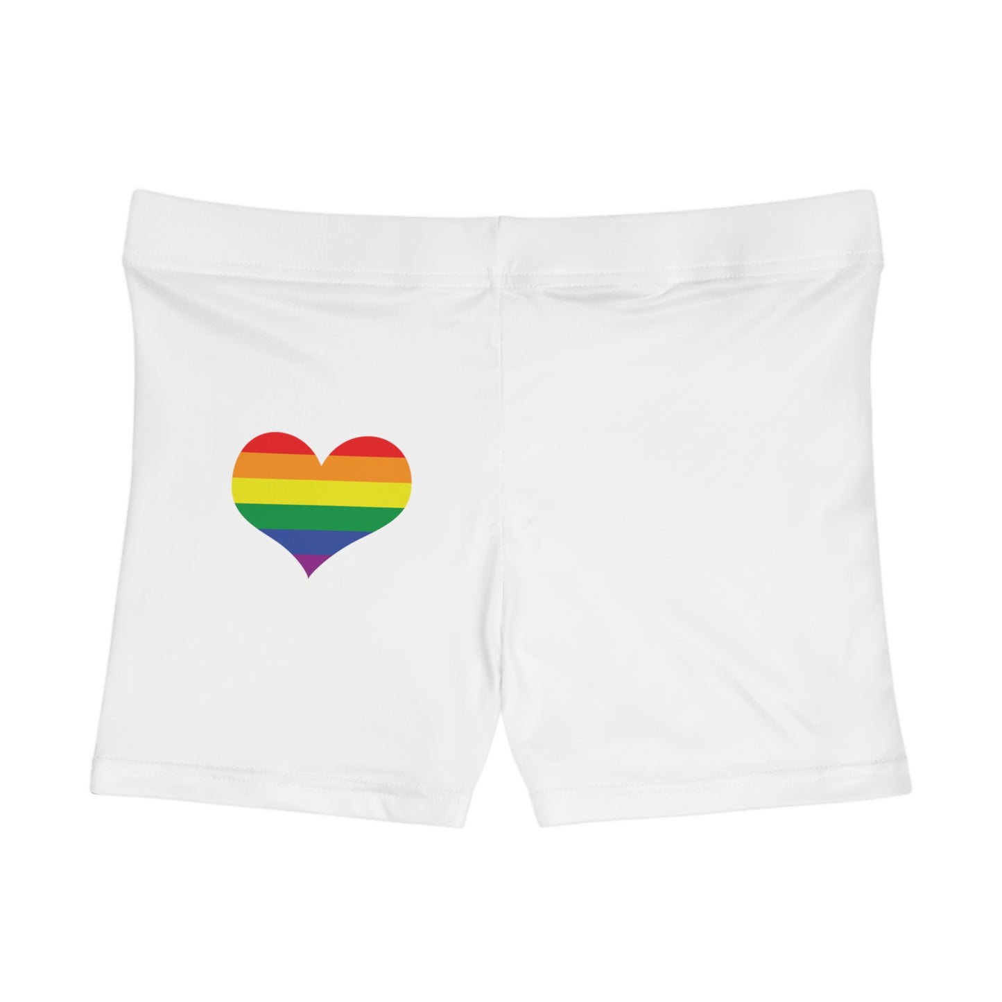 Lgbt White Shorts Rainbow Heart