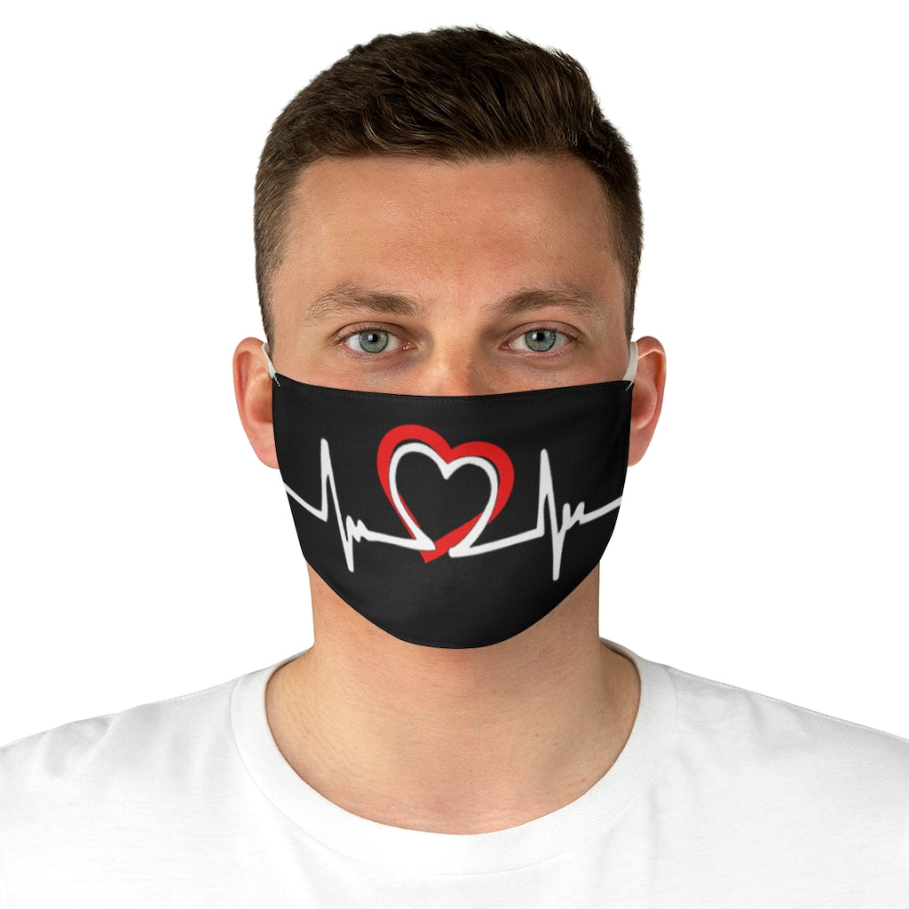 Ekg Heartbeat Fabric Face Mask
