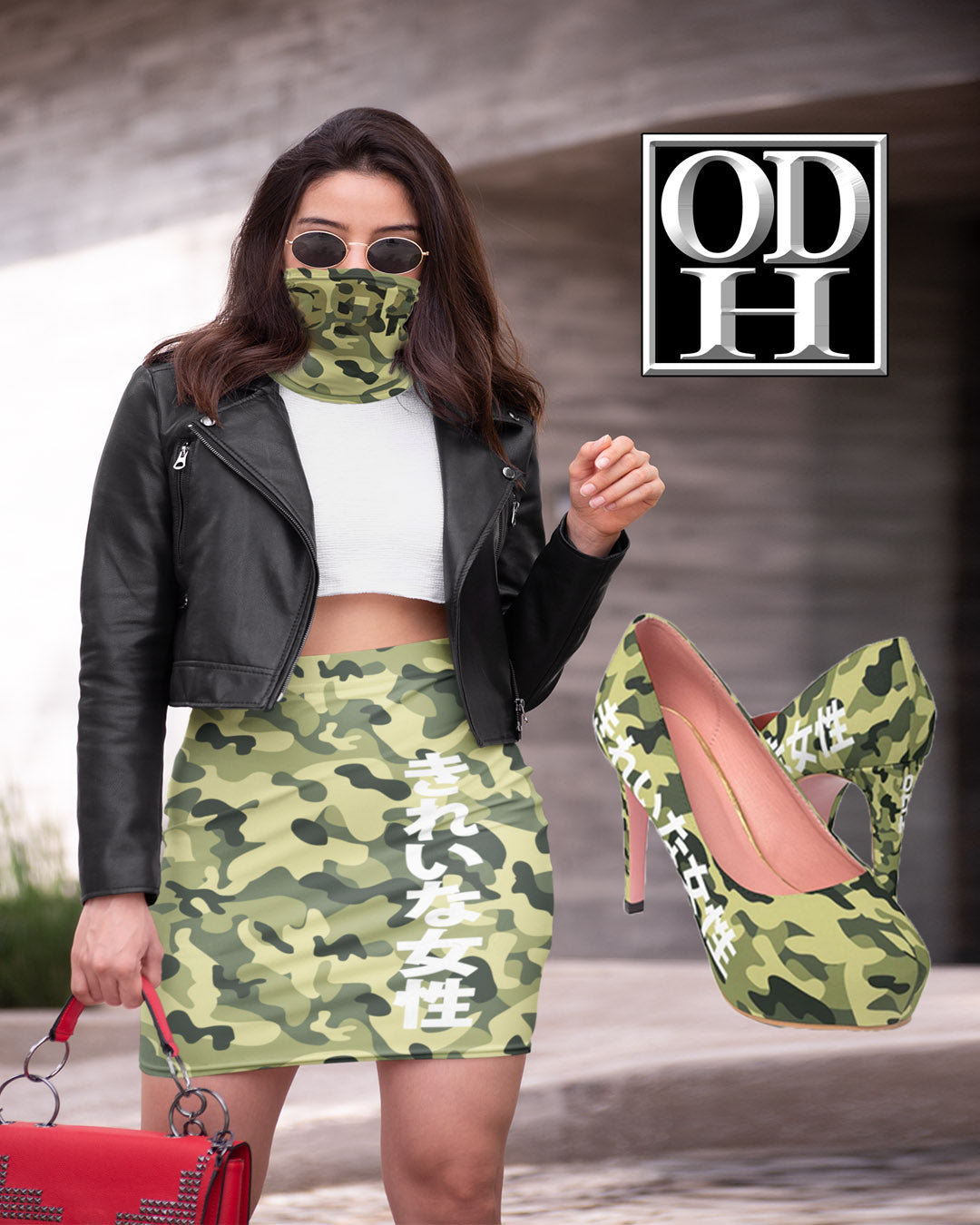 Women's Pencil Skirt  Asian Style Camouflage Bodycon Skirt