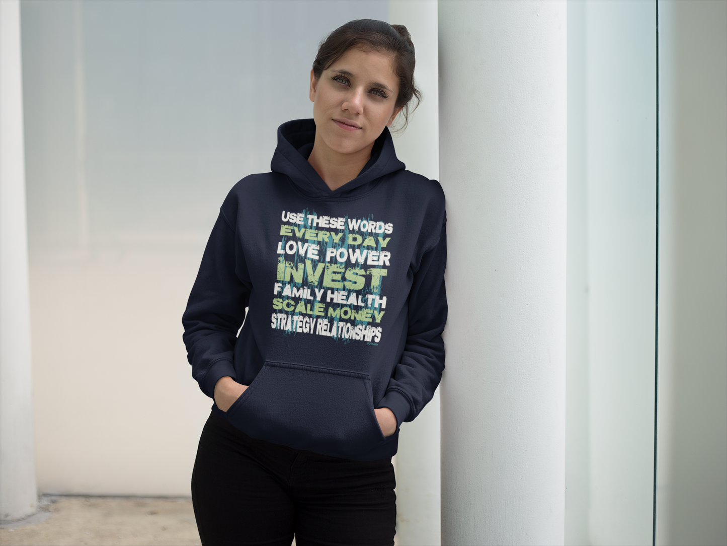 Words for a Successful Mindset Hoodie Hooded Sweatshirt by OD Hustle
