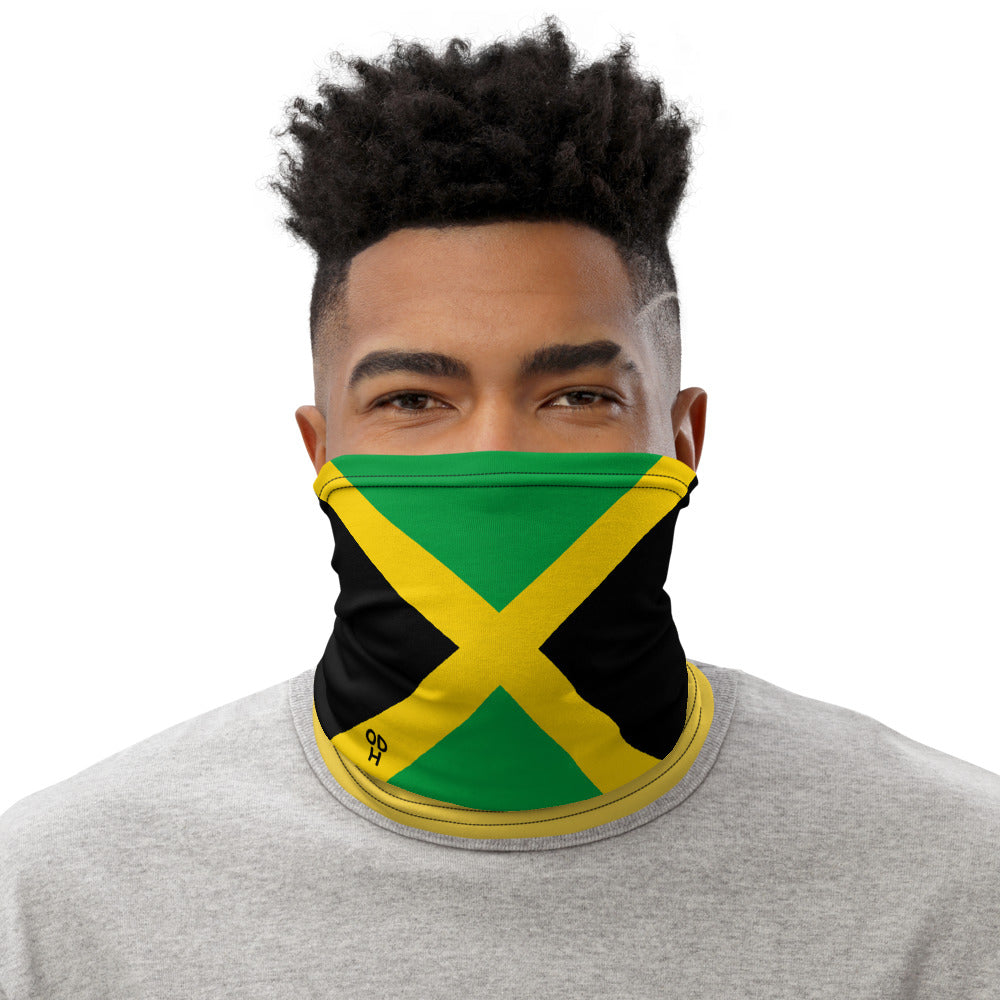 Jamaican Flag Face Mask Neck Gaiter Caribbean Bandana ODH