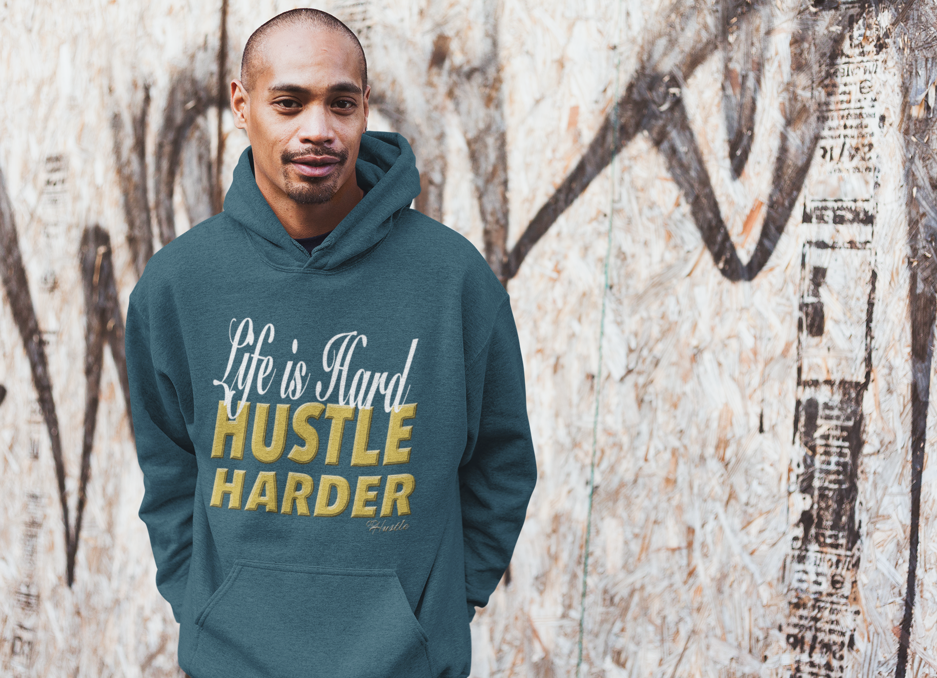 OD Hustle "Life Is Hard Hustle Harder" Hoodie Hooded Sweatshirt