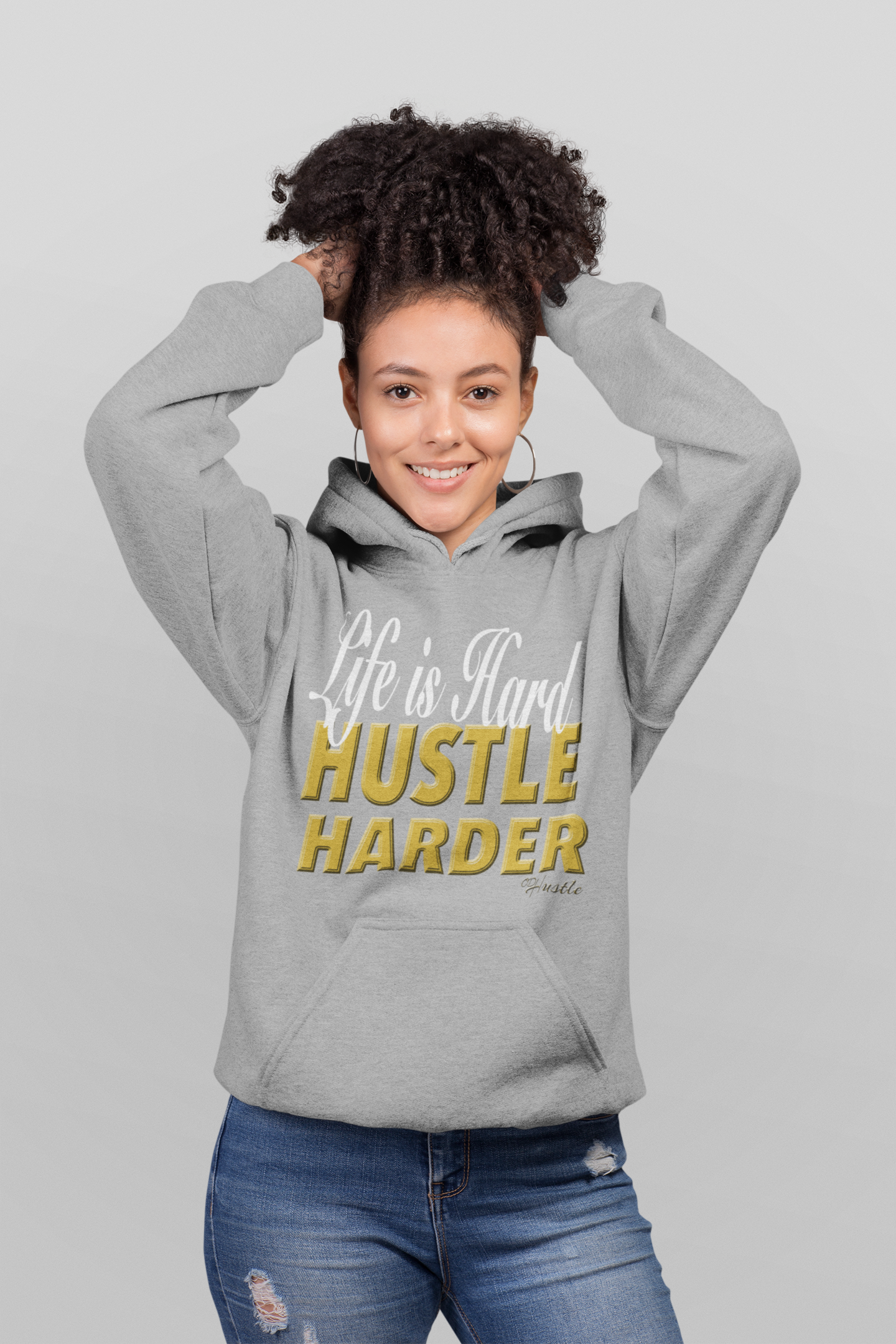 OD Hustle "Life Is Hard Hustle Harder" Hoodie Hooded Sweatshirt